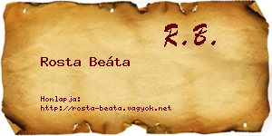 Rosta Beáta névjegykártya